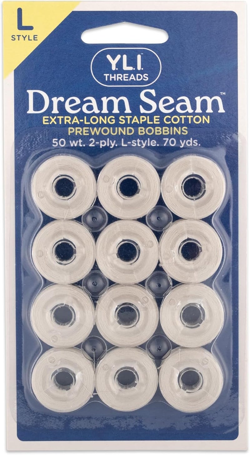 YLI Threads YLI Cotton Quilting Thread – 50 wt Egyptian Cotton for Piecing & Quilting - Low-lint & Strong - L Style Prewound Bobbins - Tossing - Image 1